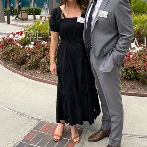 Cleobella Black Puff Sleeve Sundress